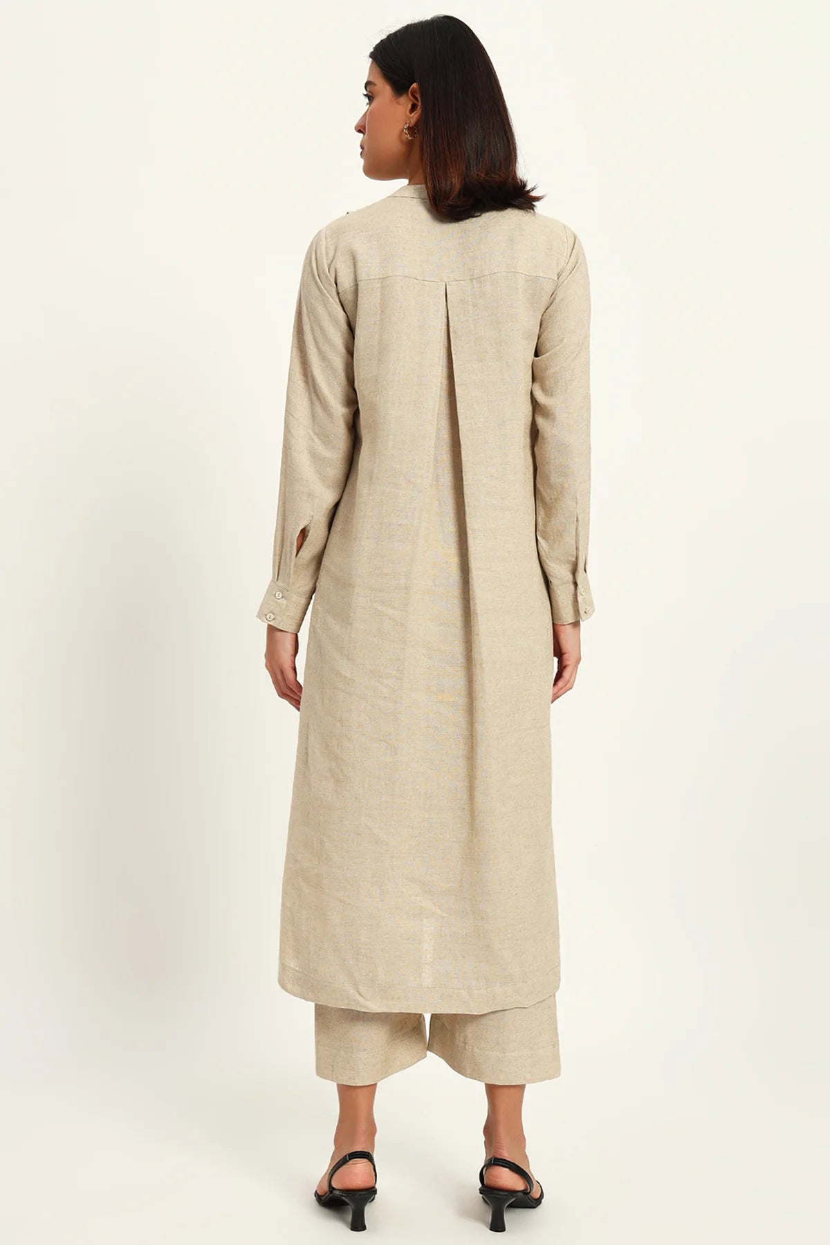 Mandarin Collar Luxe Linen Kurta Set