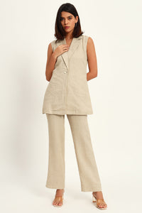 Versatile Linen Trio Jacket Co-ord Set – Beige
