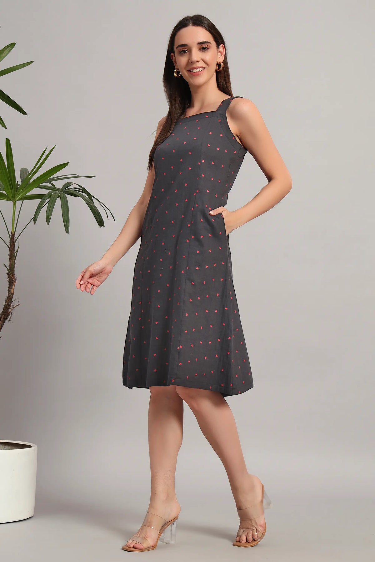 Berryhearts, Dark Grey Midi Dress