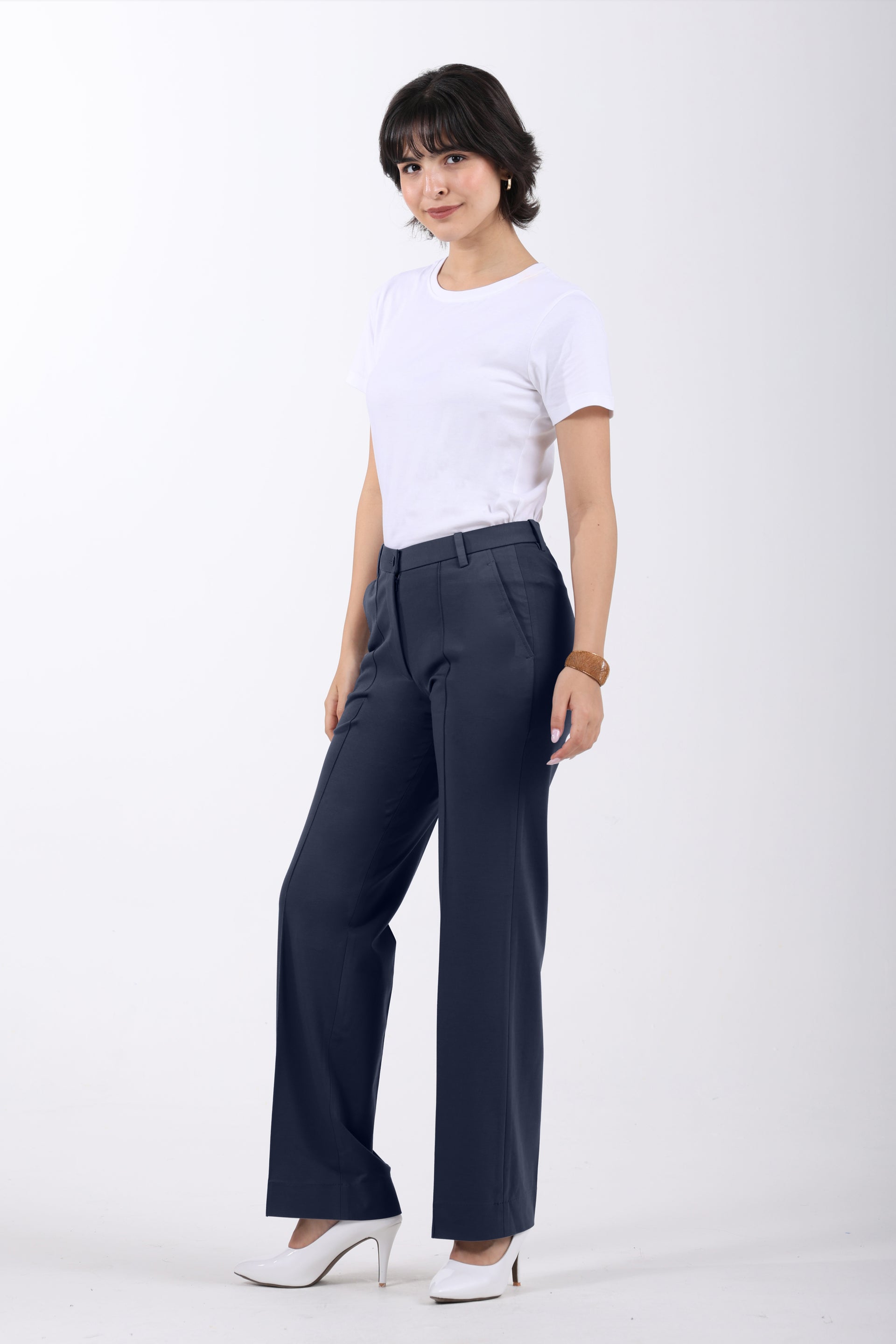 Limitless Core™ Pintuck Straight Fit Pants – Navy Blue