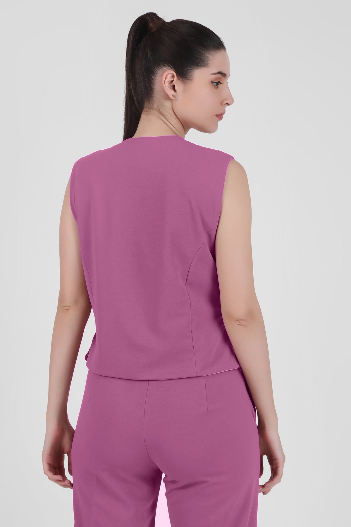 Waistcoat And Trousers Co-ord Set - Dusky Mauve