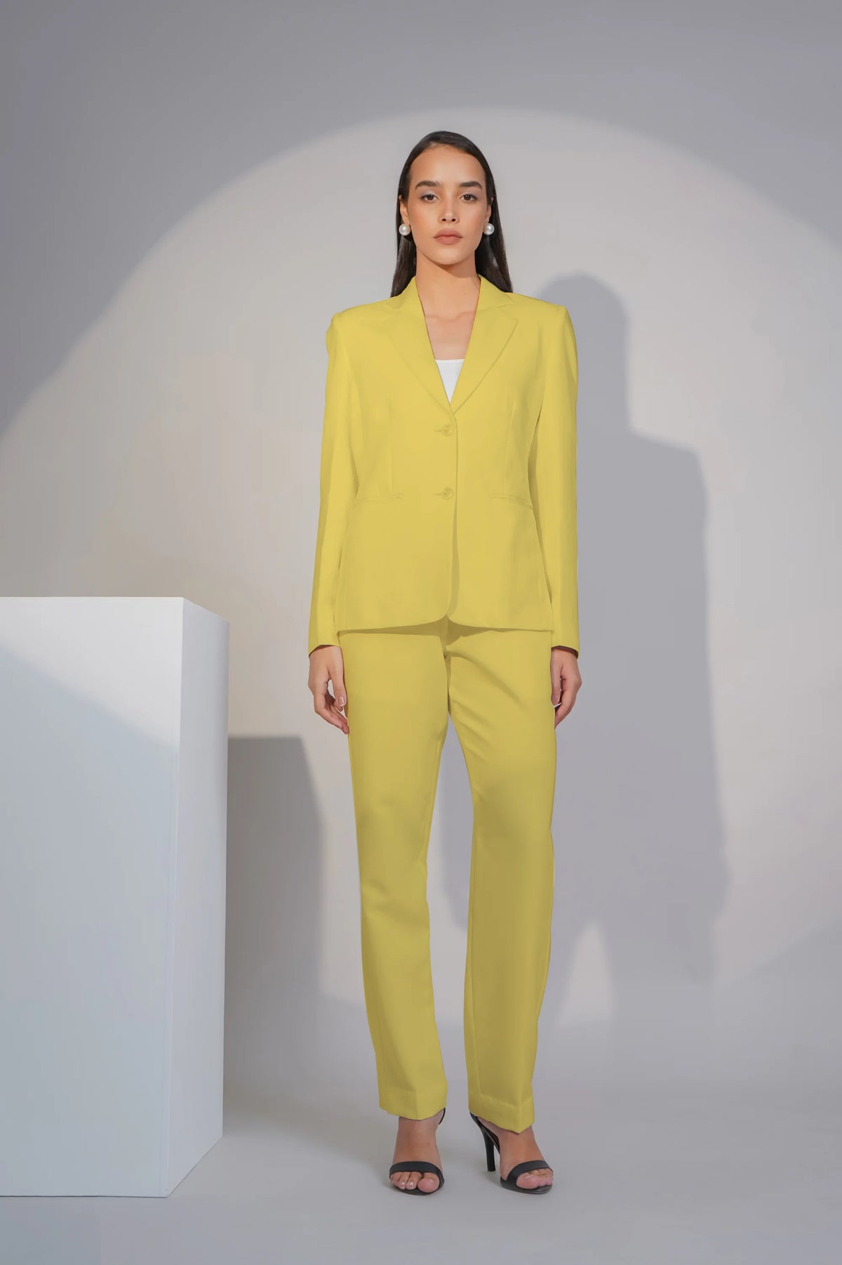 Eternal Office Blazer with Pants Power Suit, Lime Green