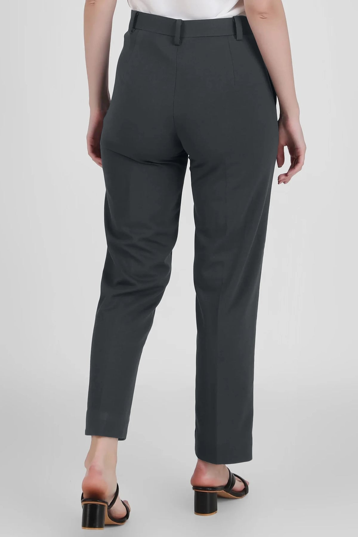 Straight Fit Formal Trousers, Bluish Gray