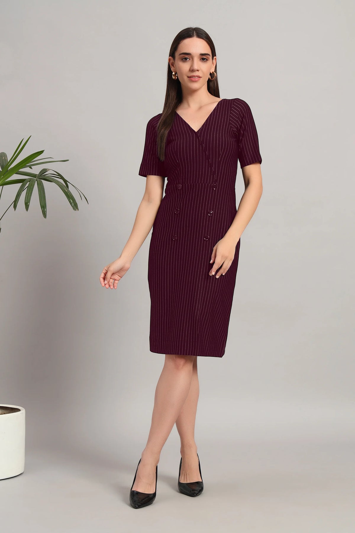 Boardroom to Brunch, Wine Dress