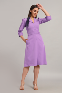 Full Sleeves Midi Dress – Lilac