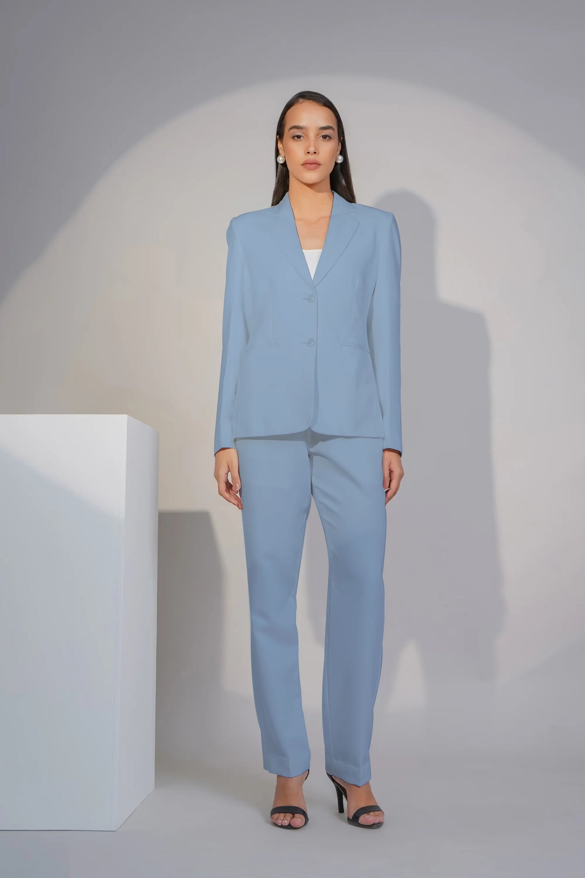 Eternal Office Blazer with Pants Power Suit, Demin Blue