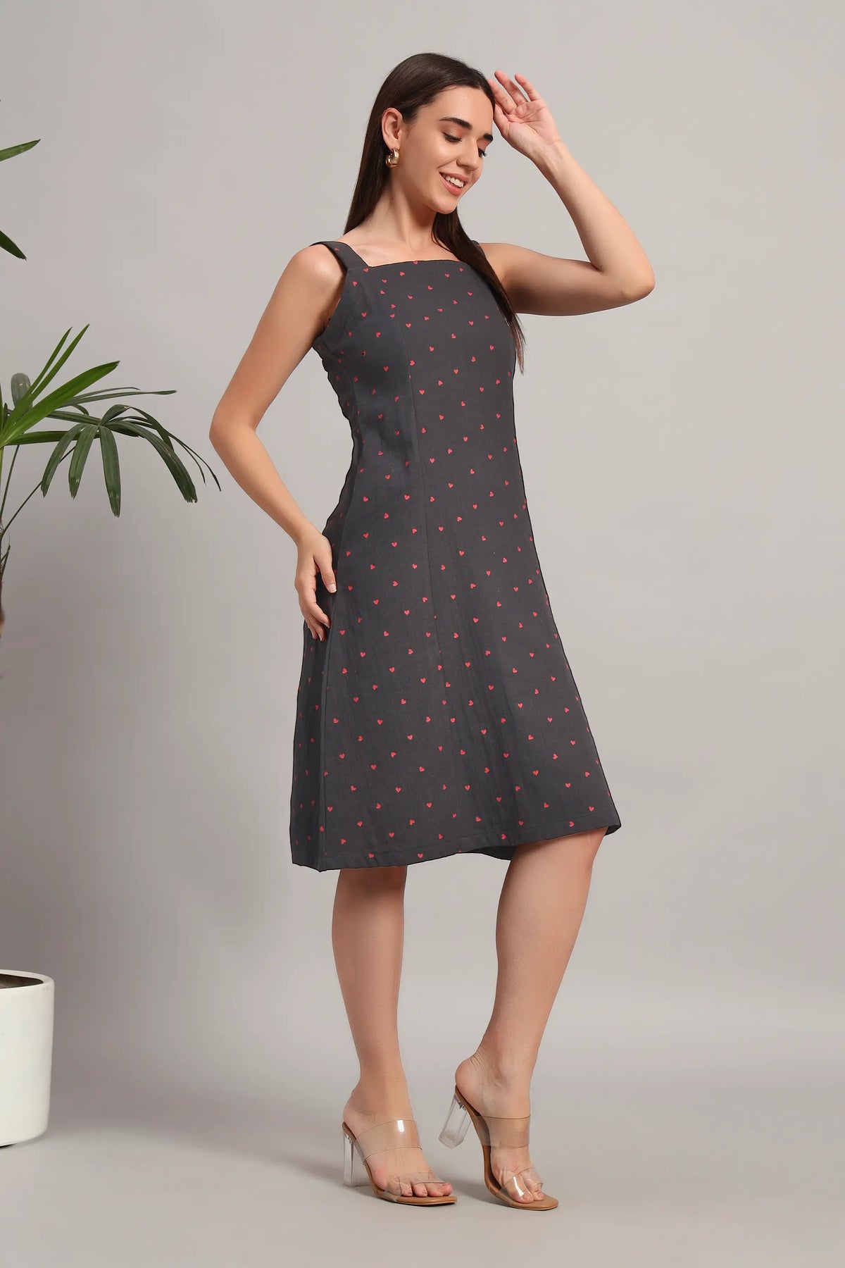Berryhearts, Dark Grey Midi Dress