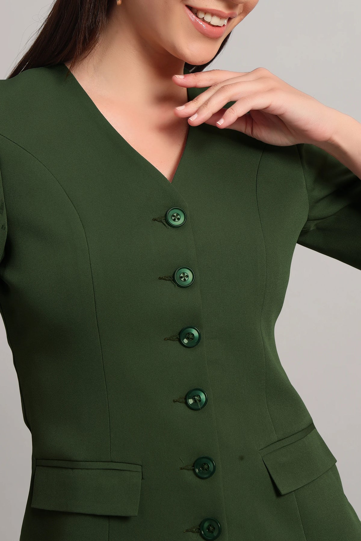 The Breezy Blazer Set, Olive Green