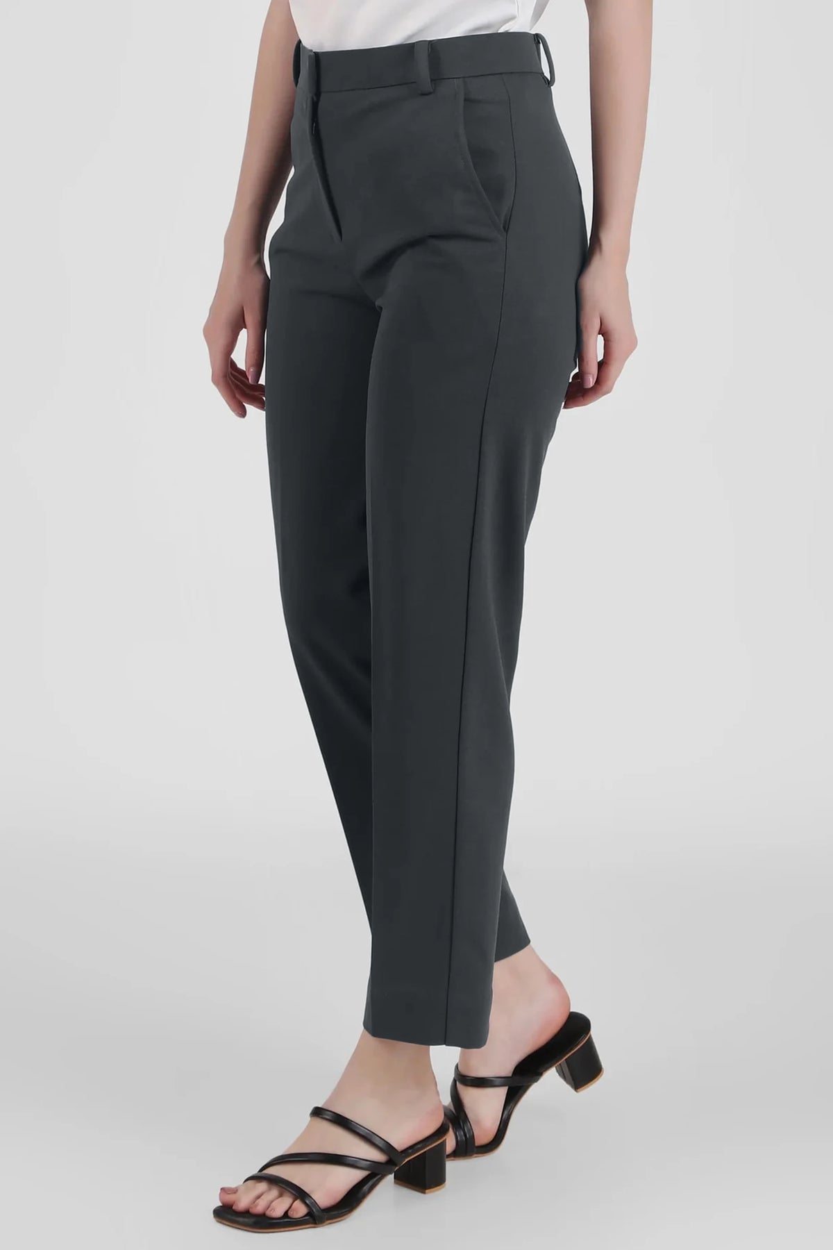 Straight Fit Formal Trousers, Bluish Gray