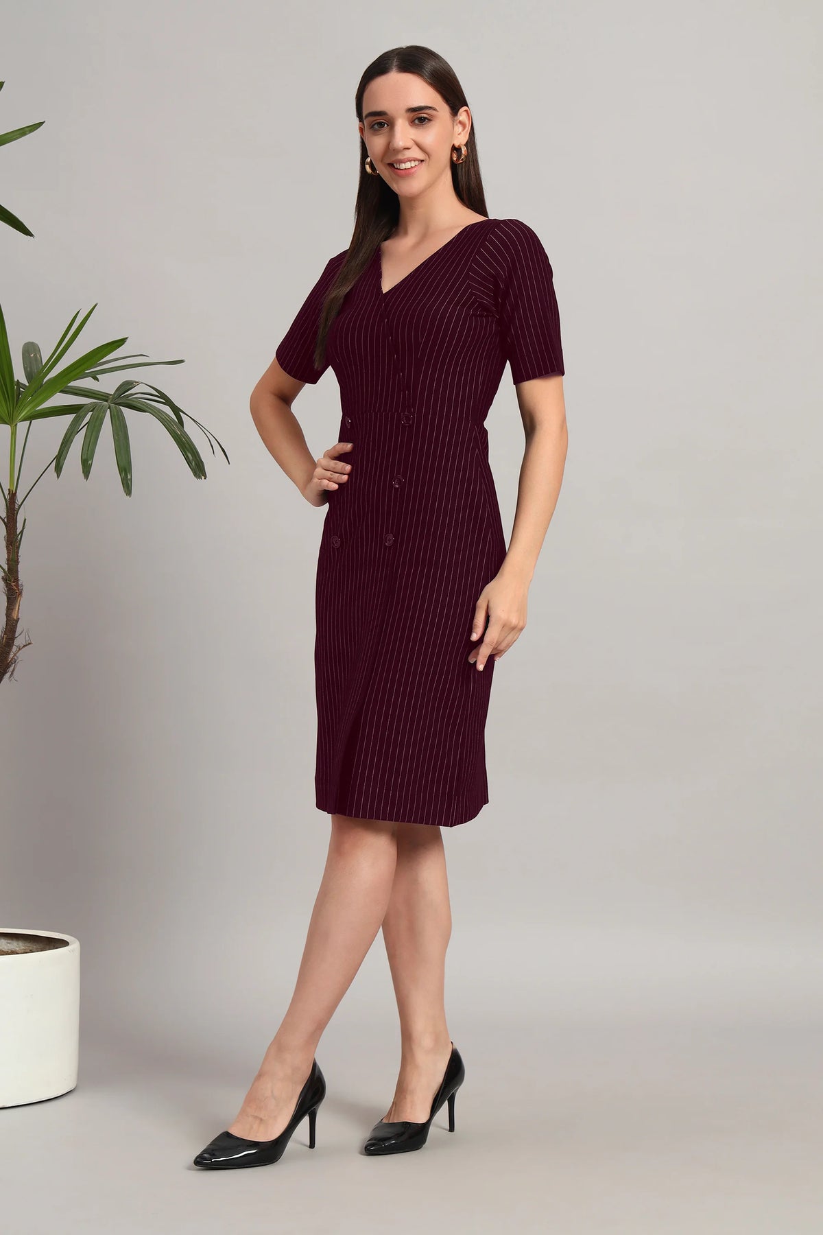 Boardroom to Brunch, Wine Dress
