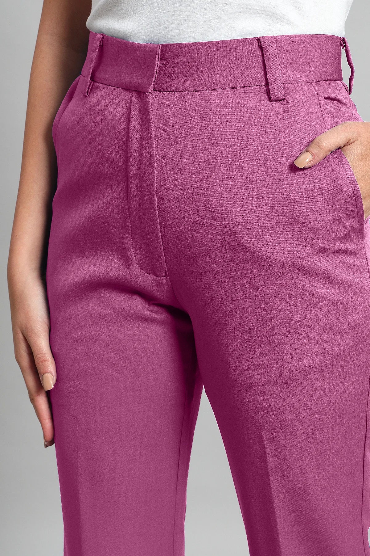 Flared Bootcut Trousers, Dusky Mauve
