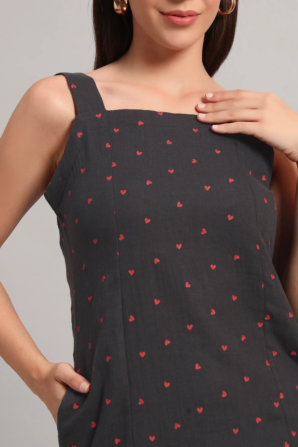 Berryhearts, Dark Grey Midi Dress