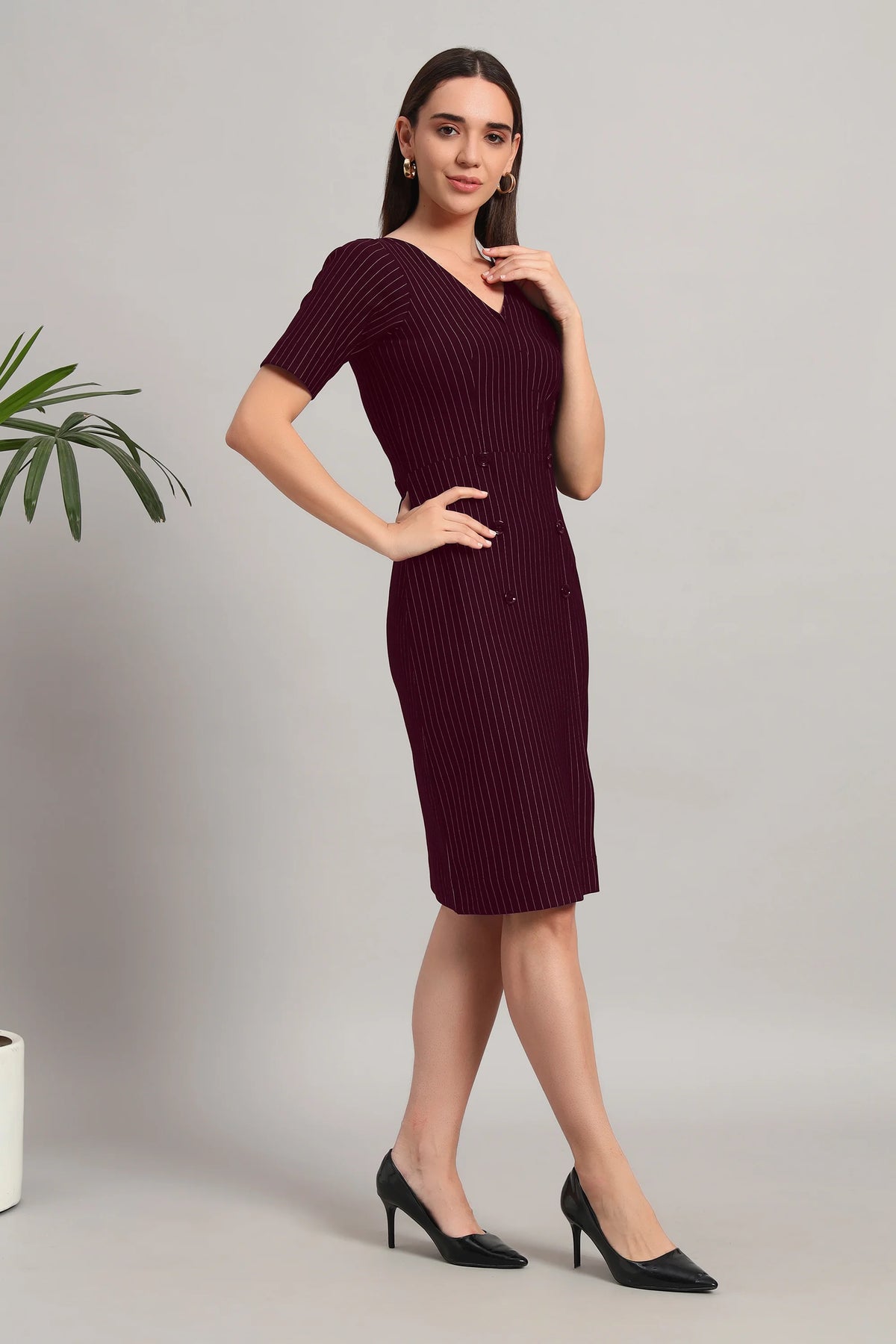 Boardroom to Brunch, Wine Dress