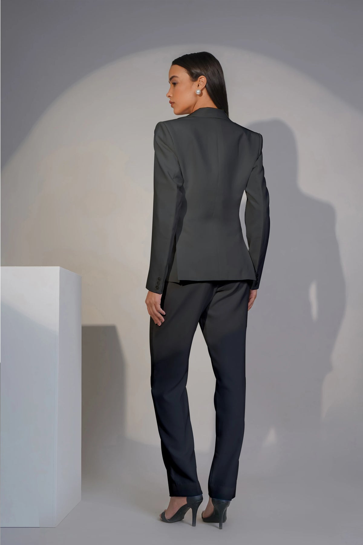 Eternal Office Blazer with Pants Power Suit, Bluish Gray
