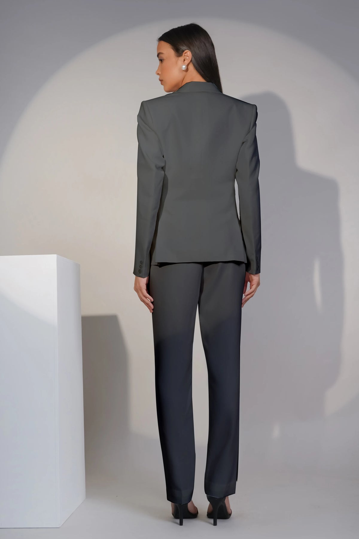 Eternal Office Blazer with Pants Power Suit, Bluish Gray
