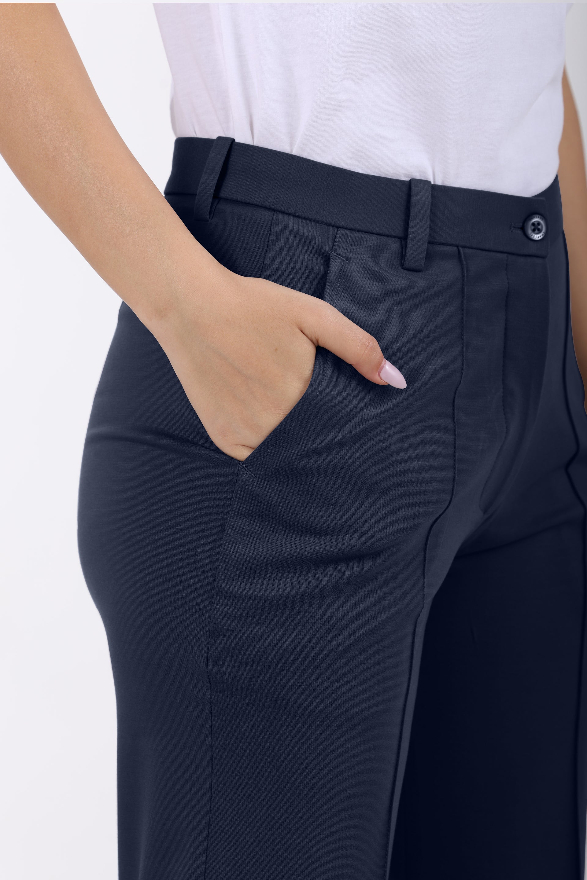 Limitless Core™ Pintuck Straight Fit Pants – Navy Blue