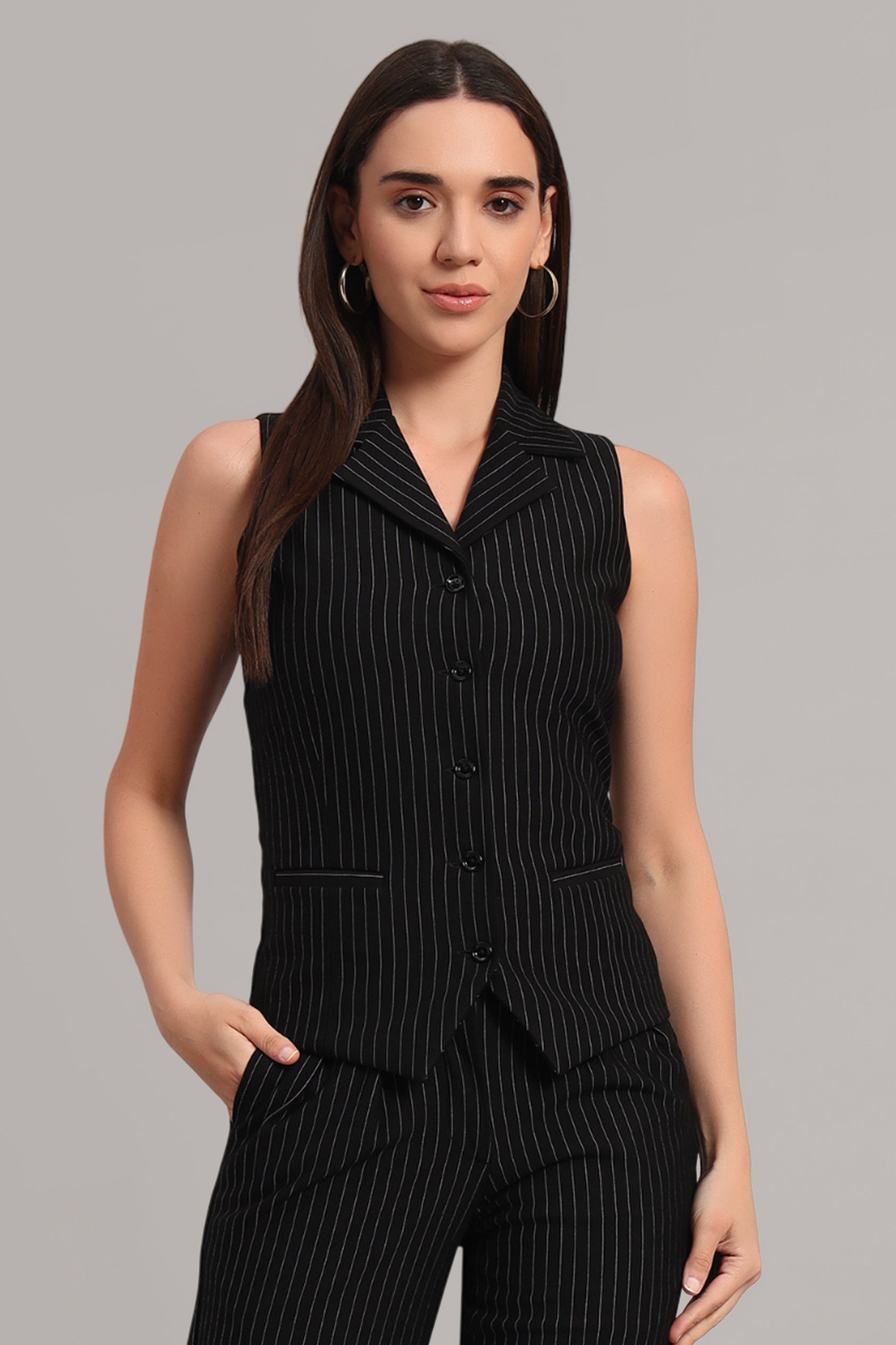 Power Pair Co-ord Set – Pinstripe Black