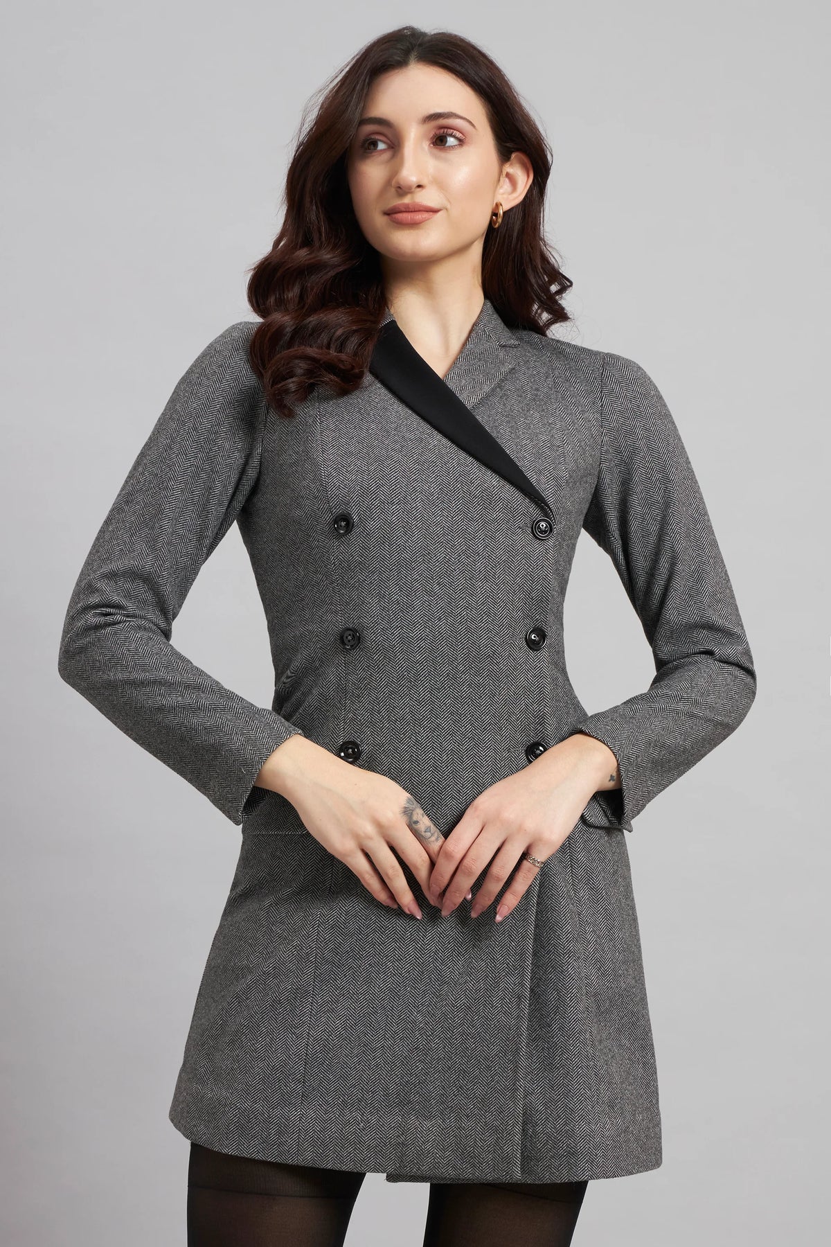 The Classic Double-Breasted Wool Dress