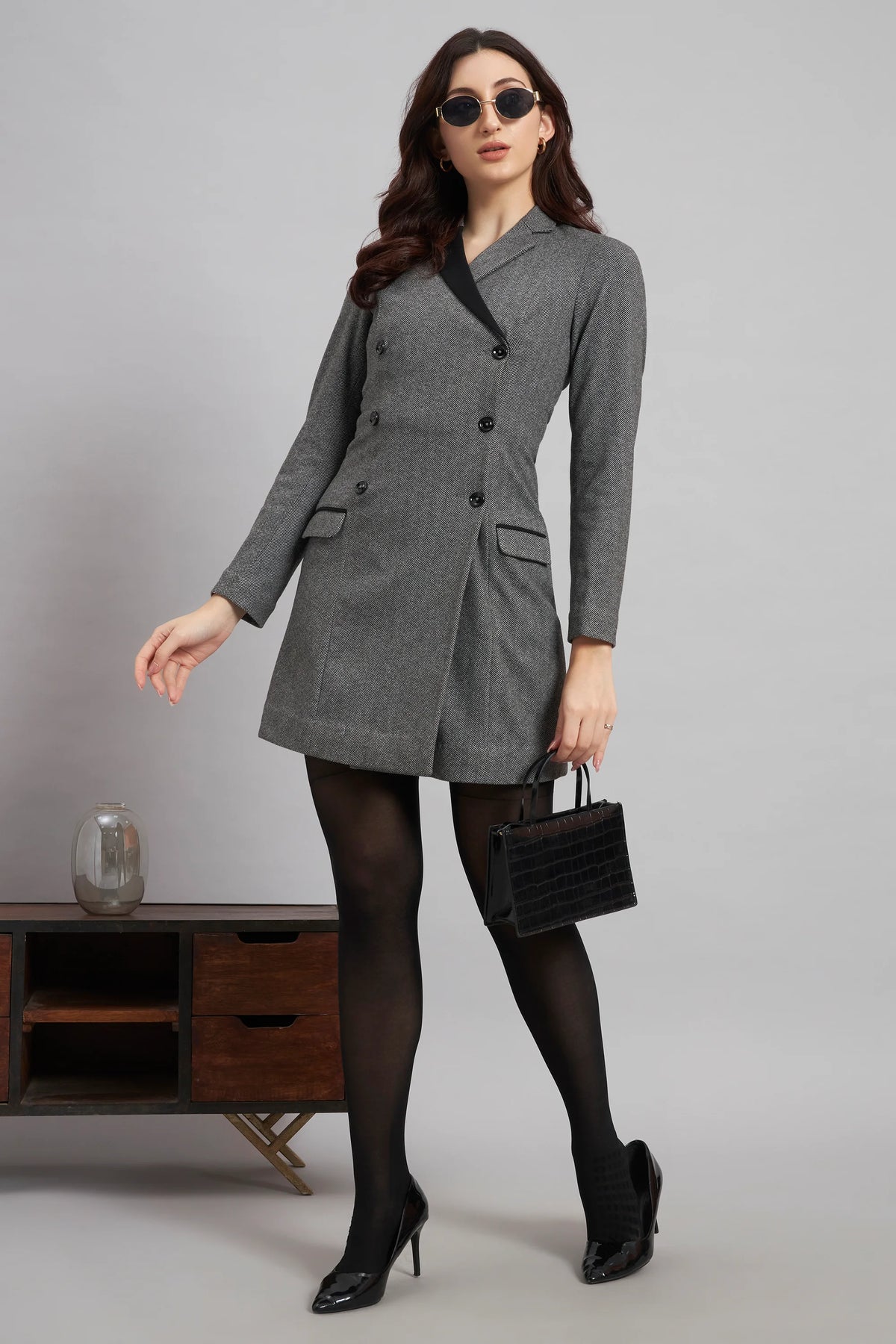 The Classic Double-Breasted Wool Dress