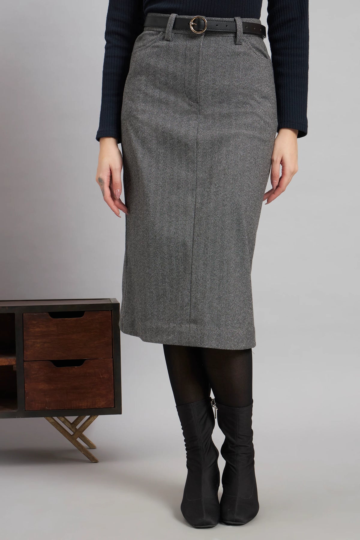 Rule in Wool Skirt