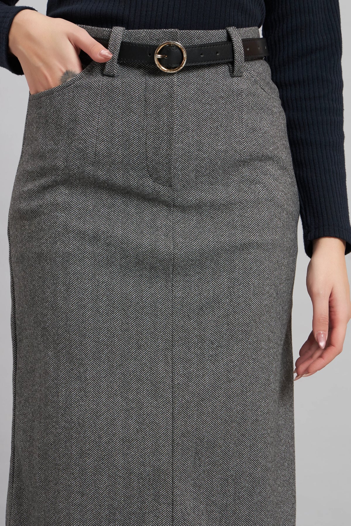 Rule in Wool Skirt
