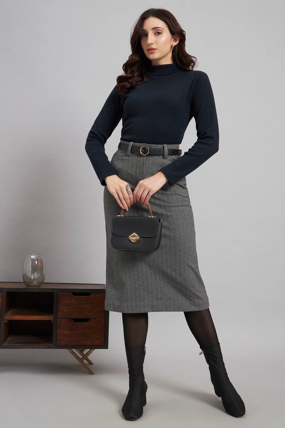 Rule in Wool Skirt