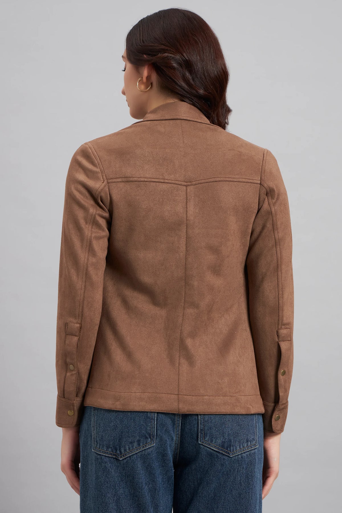 Suede & Sleek Brown Shirt