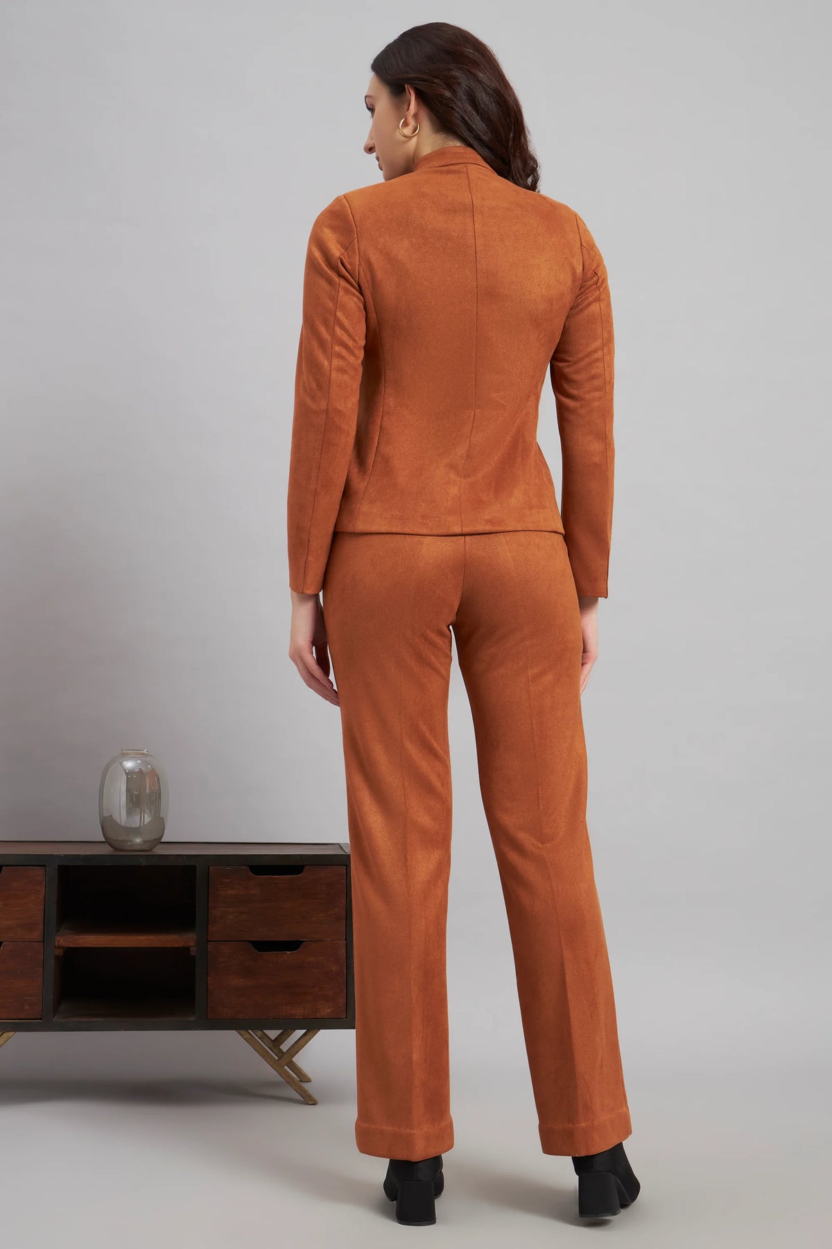 Grace with Grit Suede Jacket Trouser Co-ord, Tan