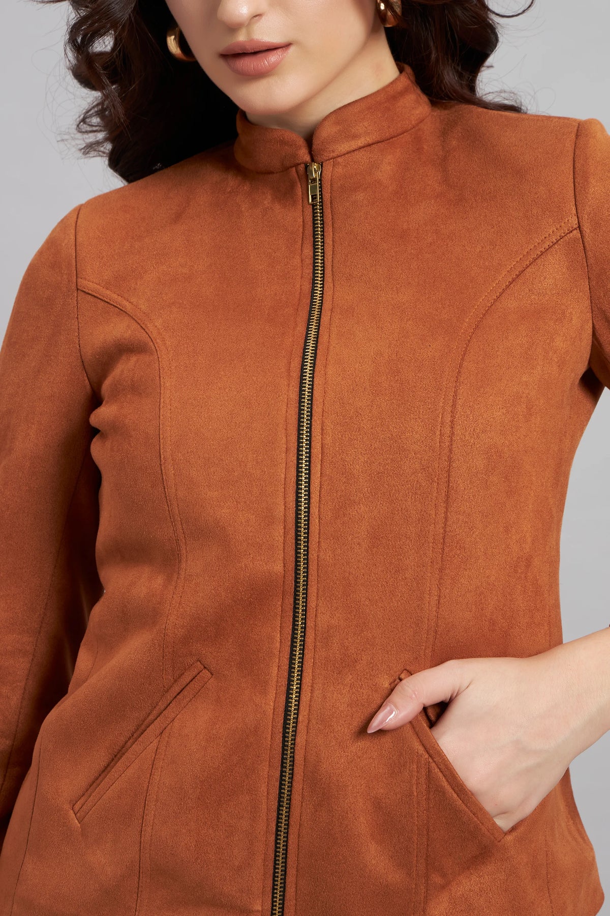 Grace with Grit Suede Jacket Trouser Co-ord, Tan