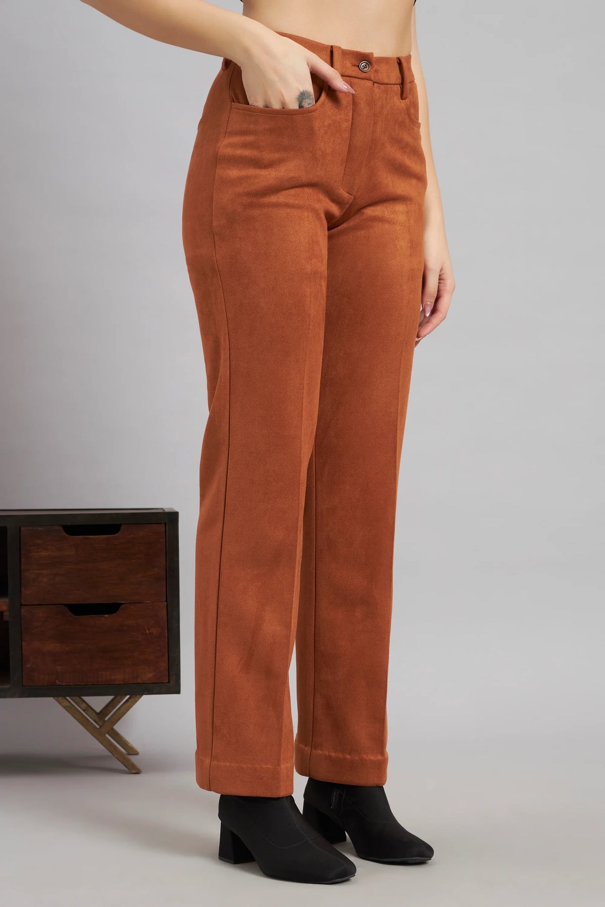 Grace with Grit Suede Jacket Trouser Co-ord, Tan