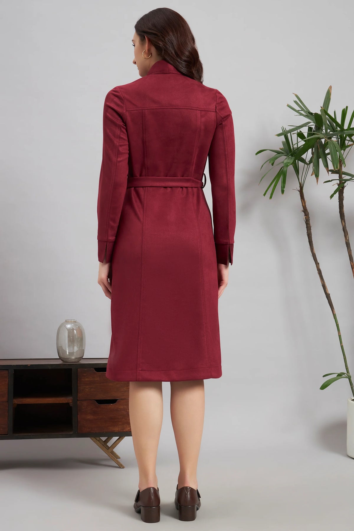 Wine & Whimsy Suede Dress