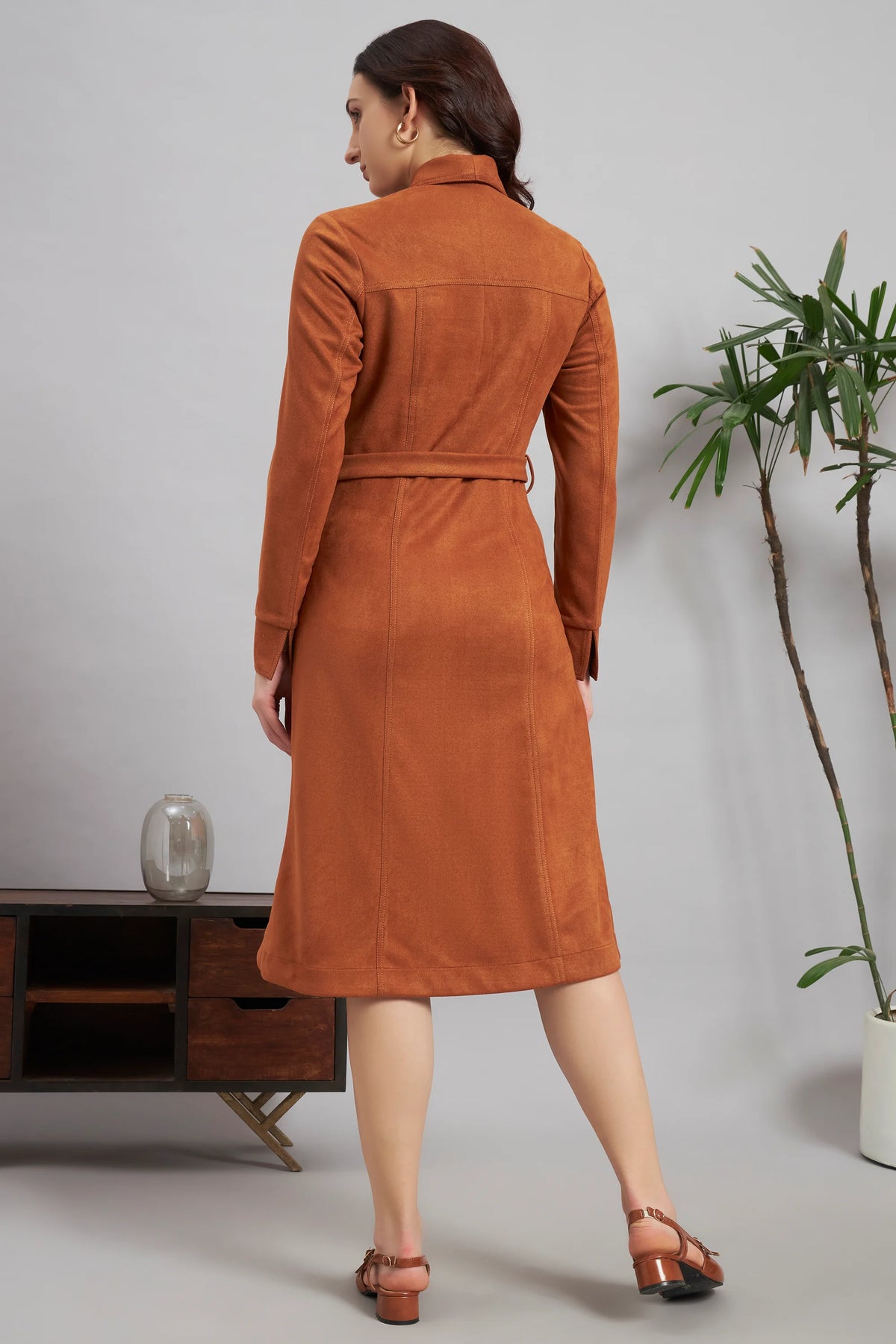 Tan & Tact Suede Midi Dress