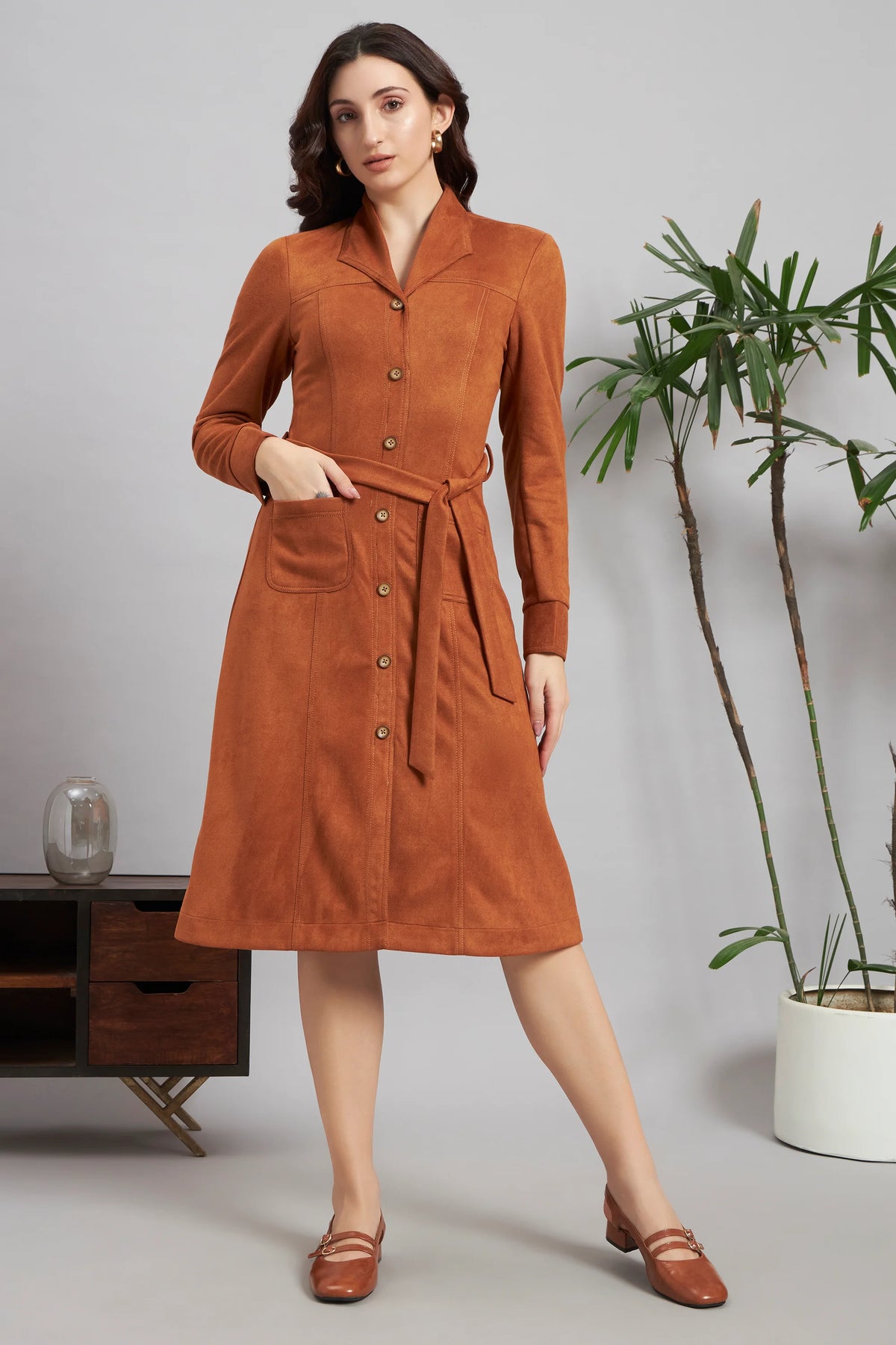 Tan & Tact Suede Midi Dress