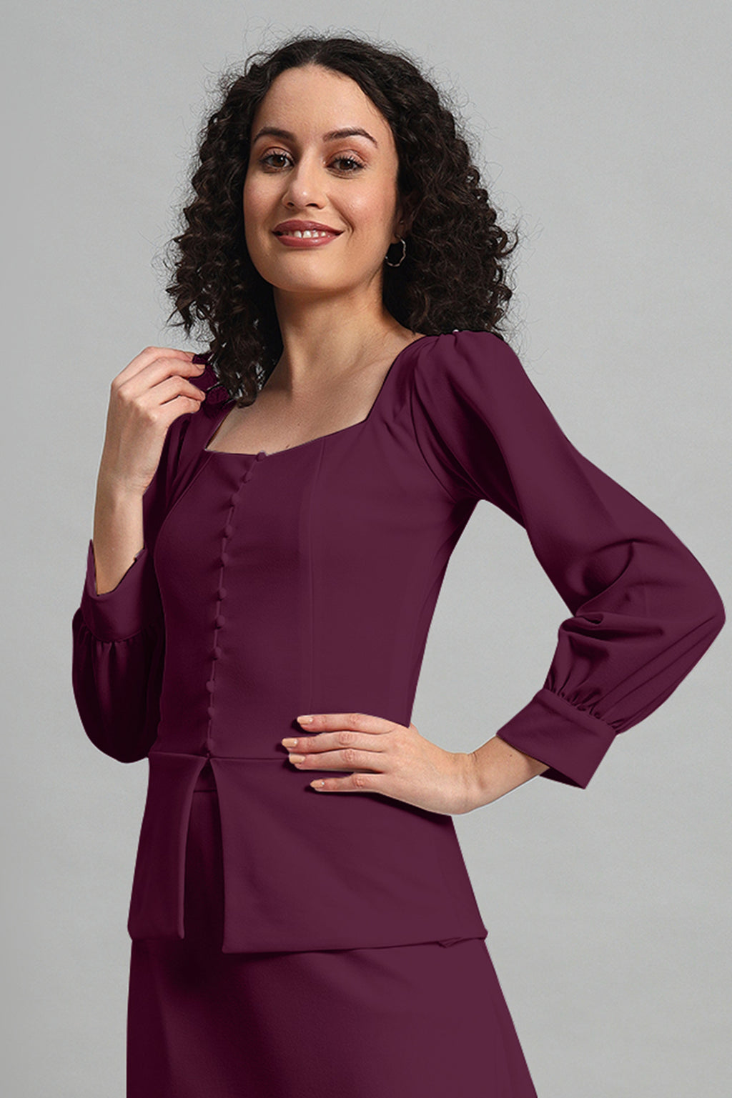Flare of Grace Skirt Co-ord Set – Plum