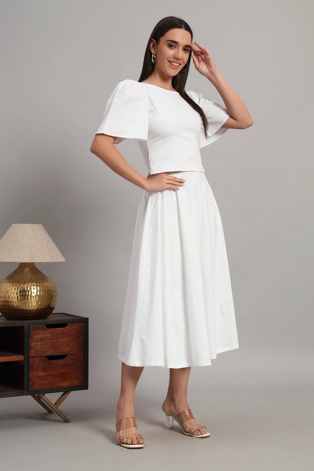 Belle & Flare, Skirt Set White