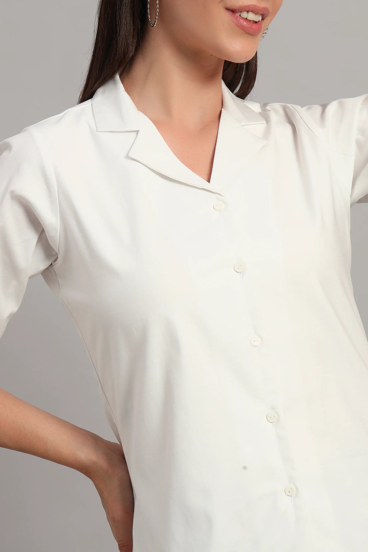 Open Collar, Half Sleeves Shirt