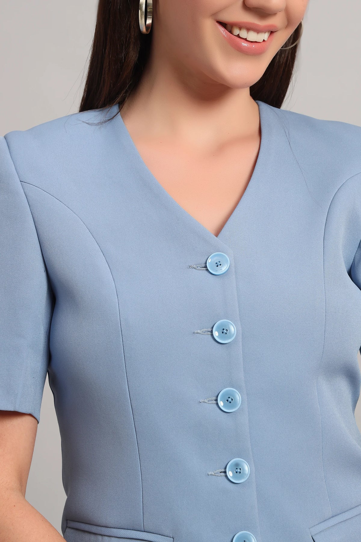 The Breezy Blazer Set, Denim Blue