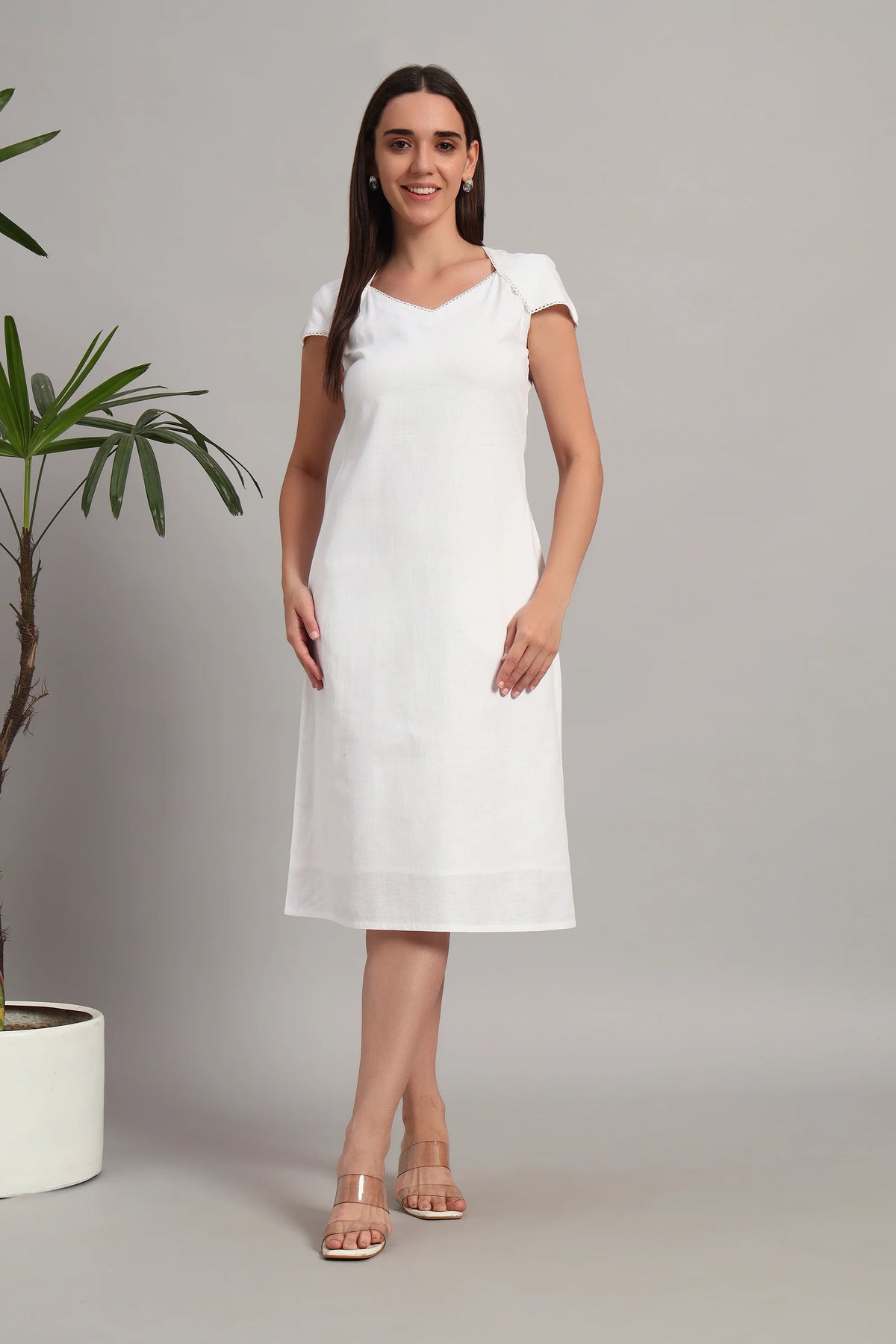 Laced with Love White, Midi Dress
