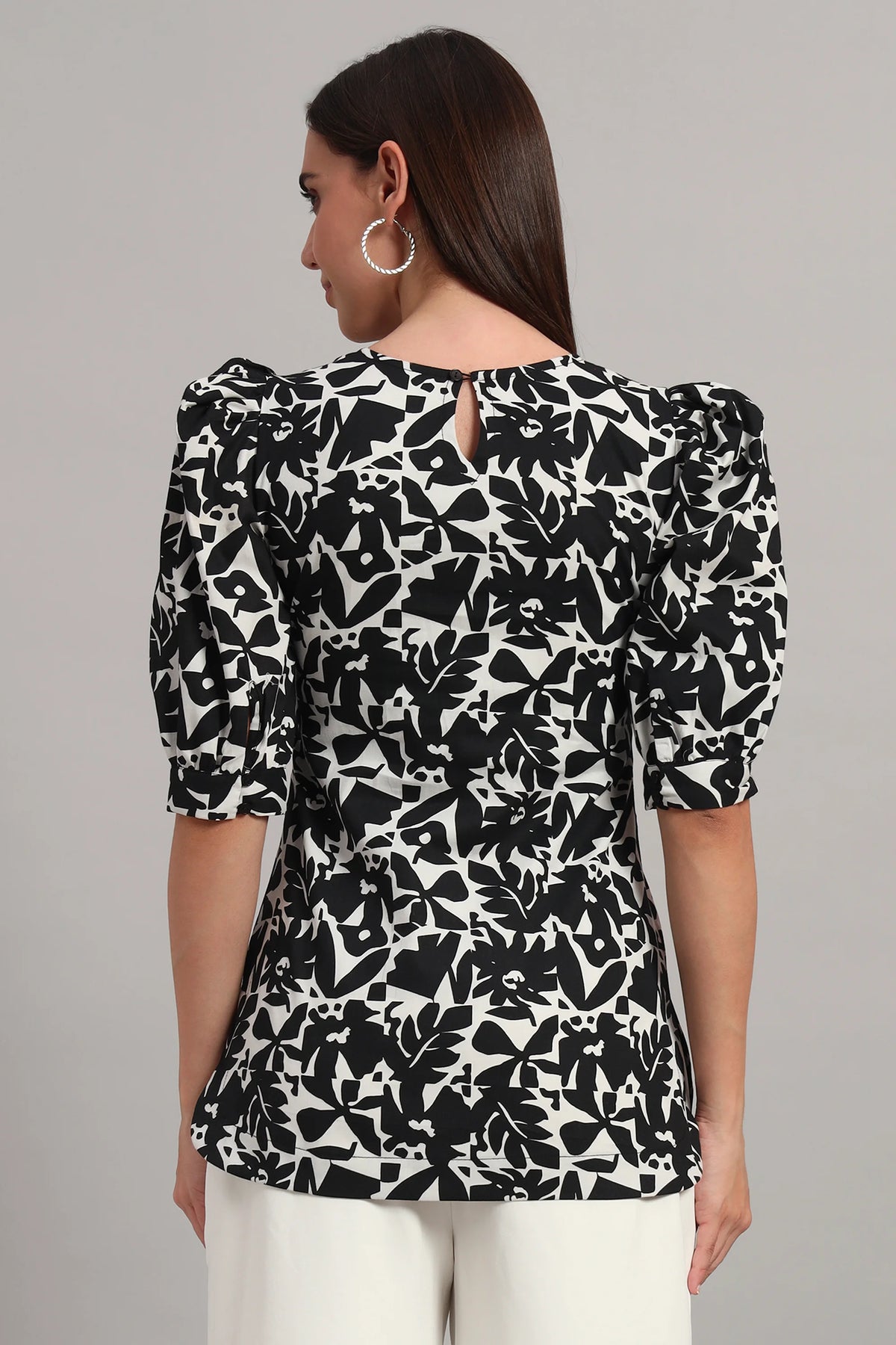 Comfy Printed Round Neck Cotton Top