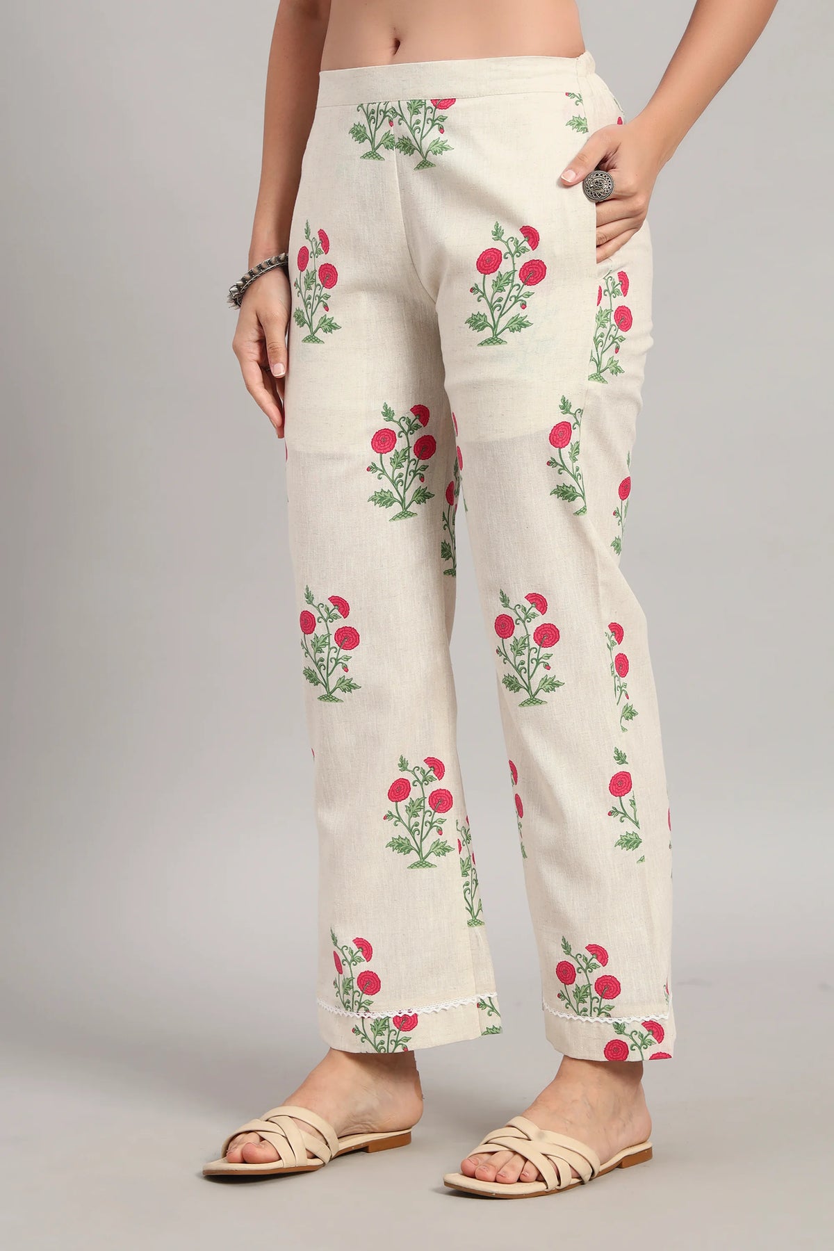 Subah Se Shaam Kurta Set, Rani Pink Floral