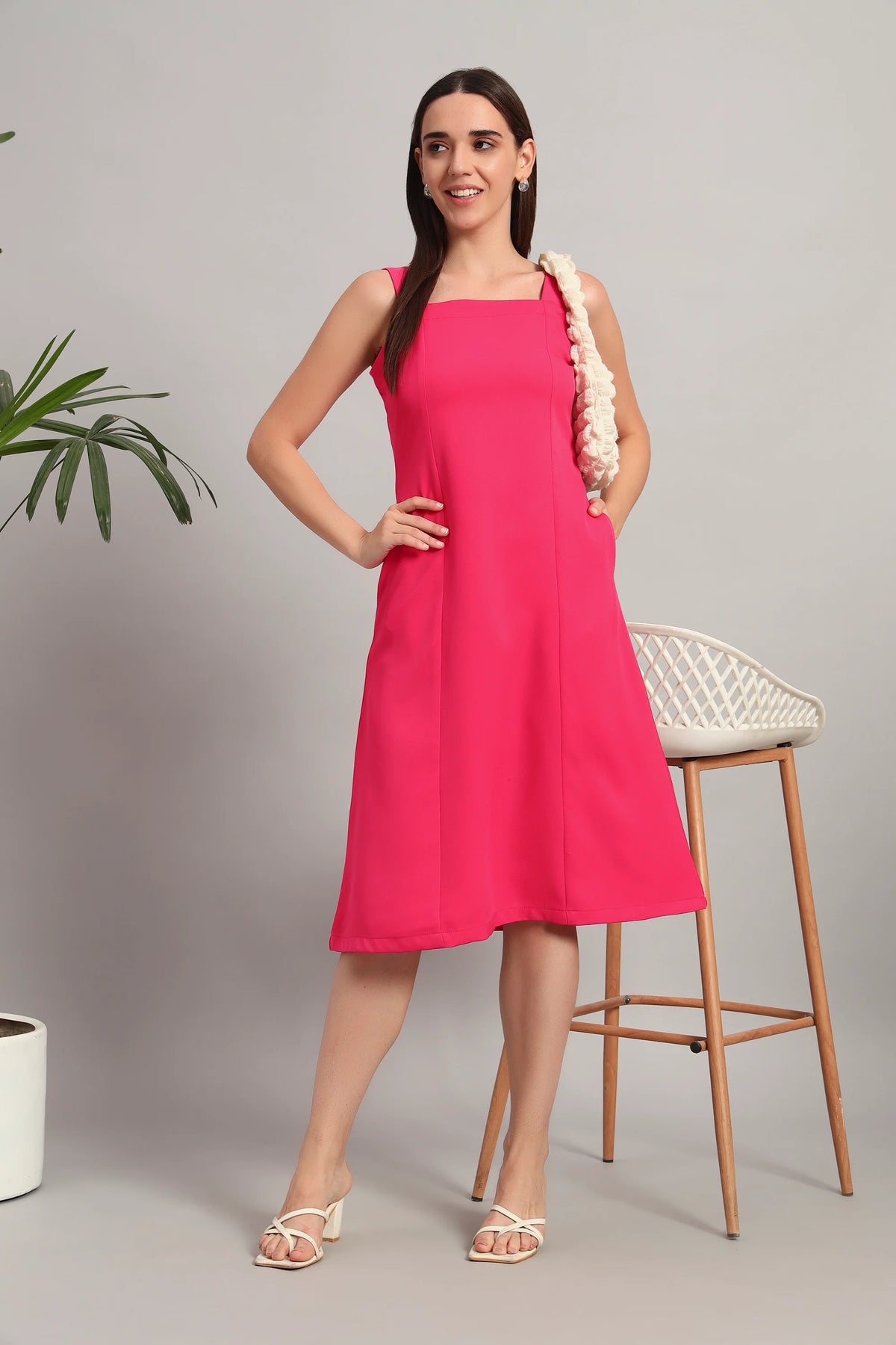 Pink Bloom Belle, Midi Dress