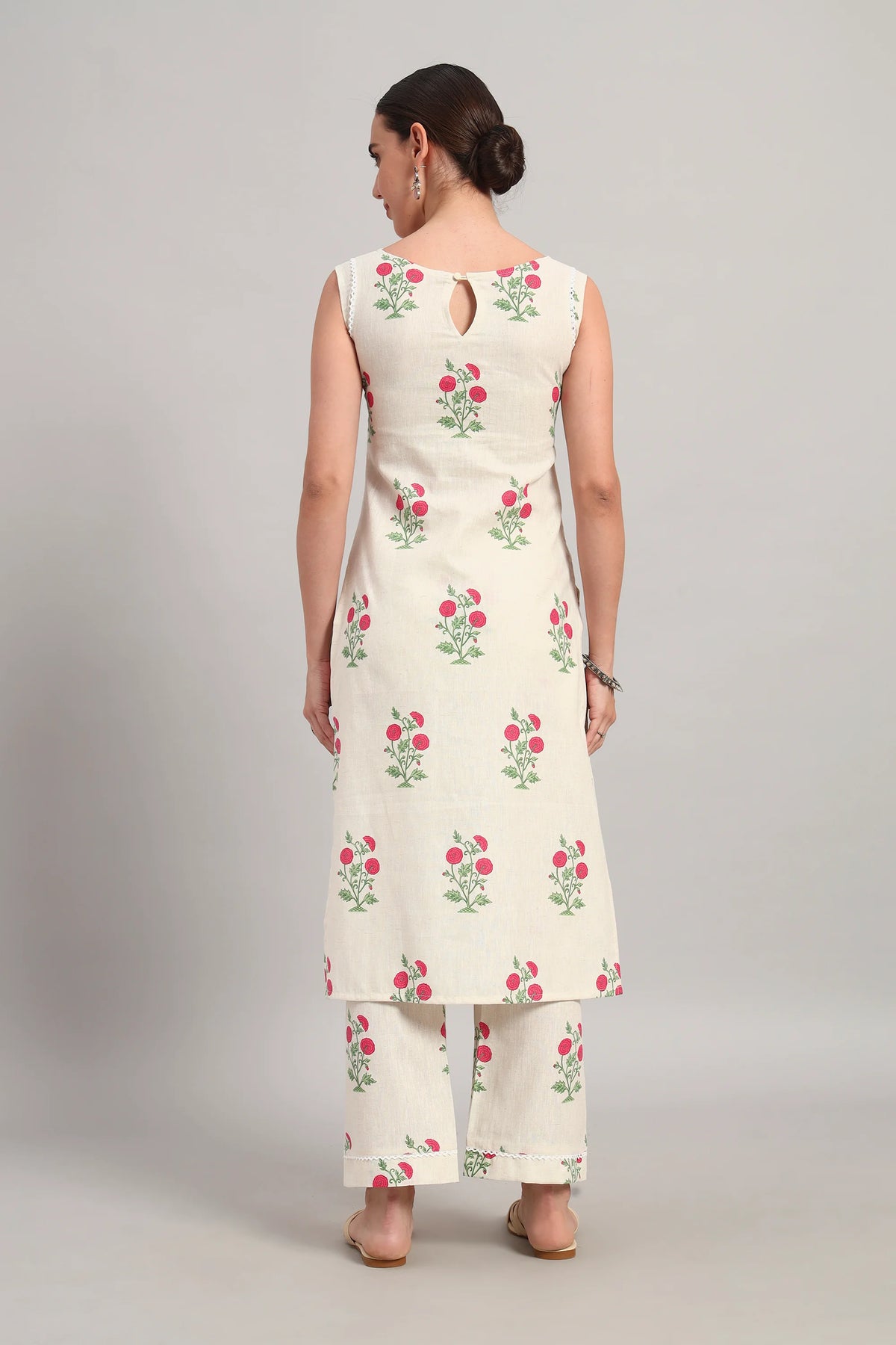 Subah Se Shaam Kurta Set, Rani Pink Floral