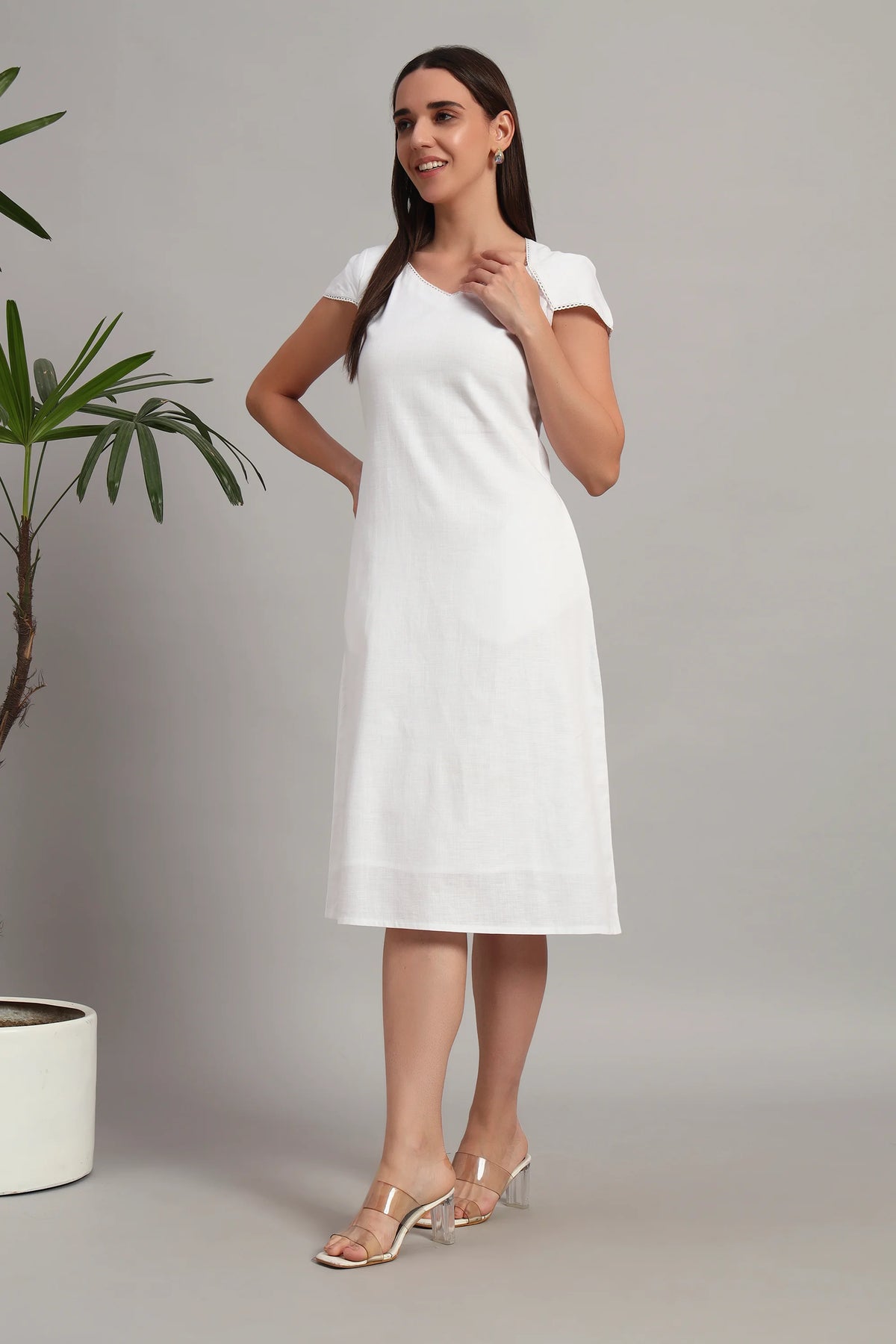 Laced with Love White, Midi Dress