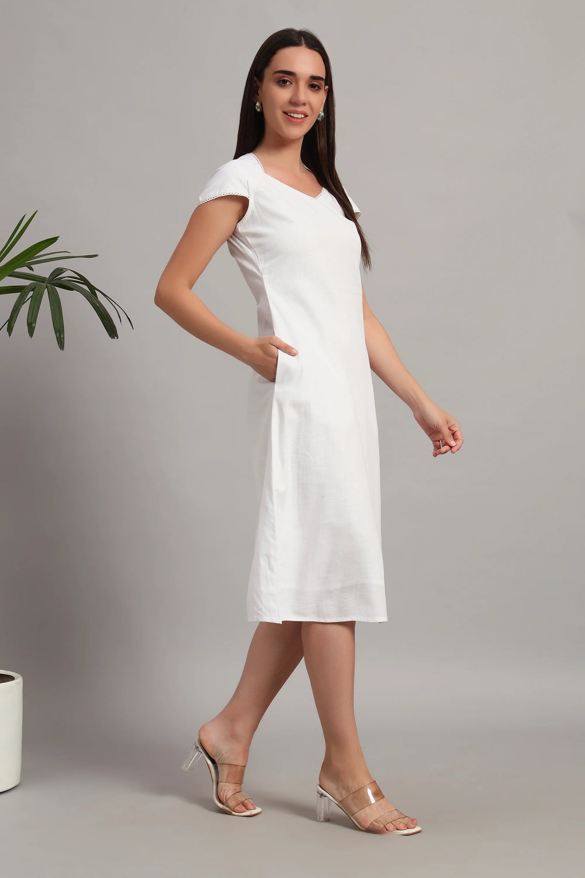 Laced with Love White, Midi Dress