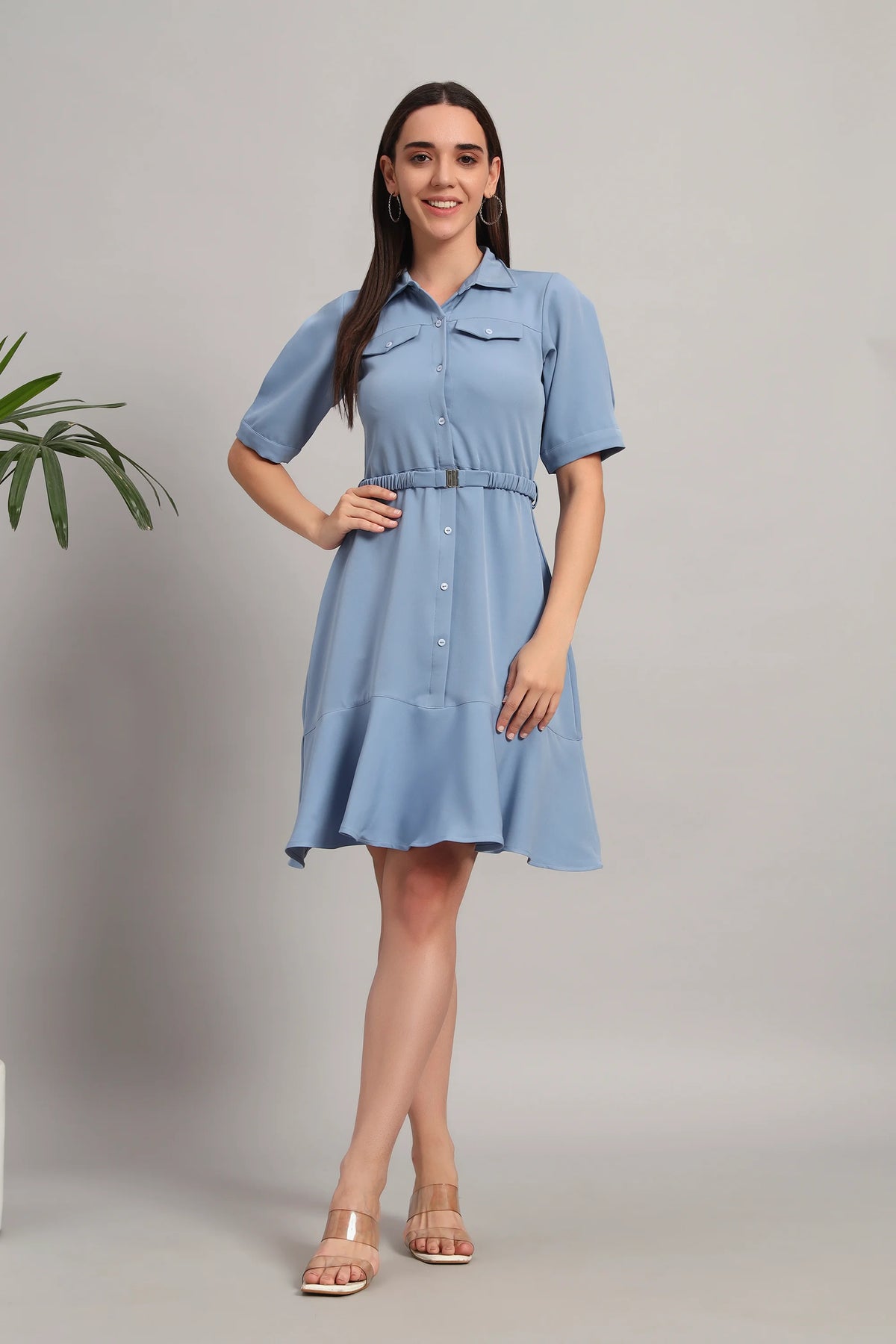 The Summer Shirt Dress, Blue