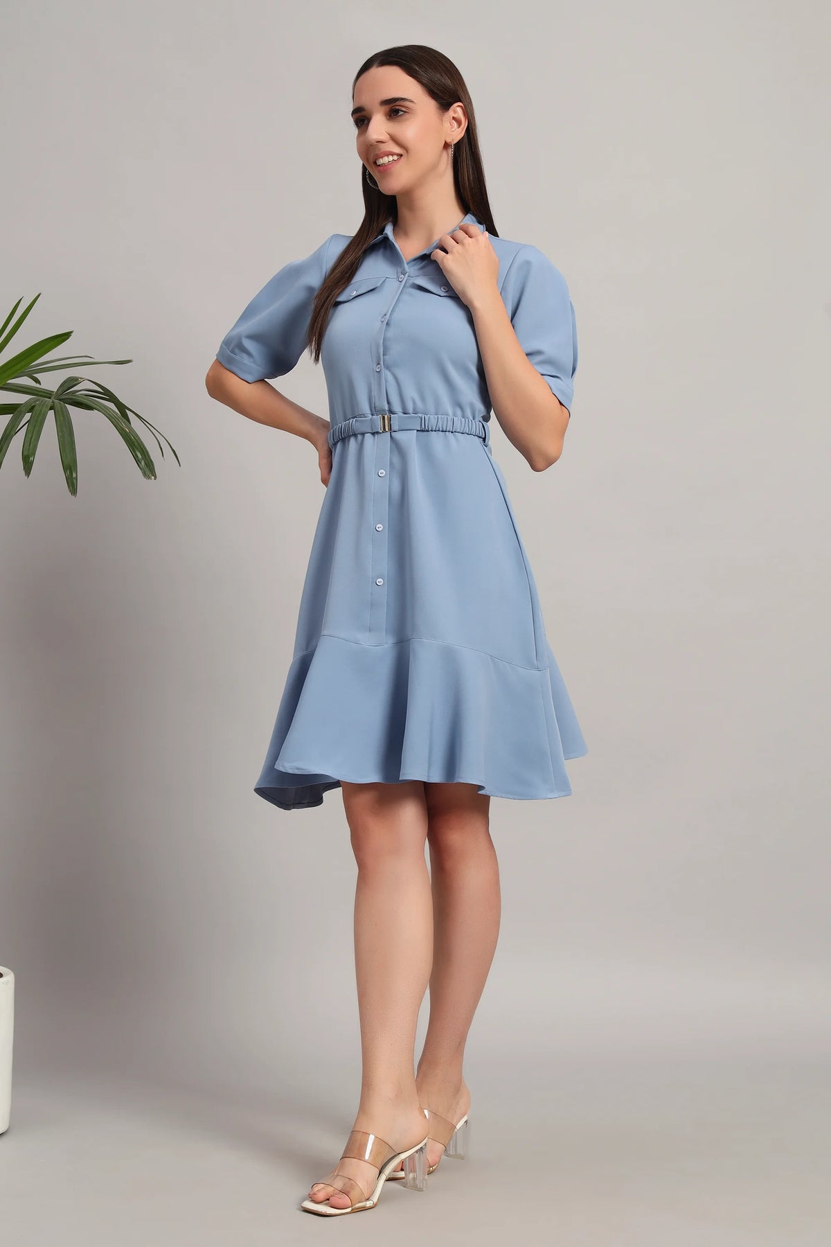 The Summer Shirt Dress, Blue