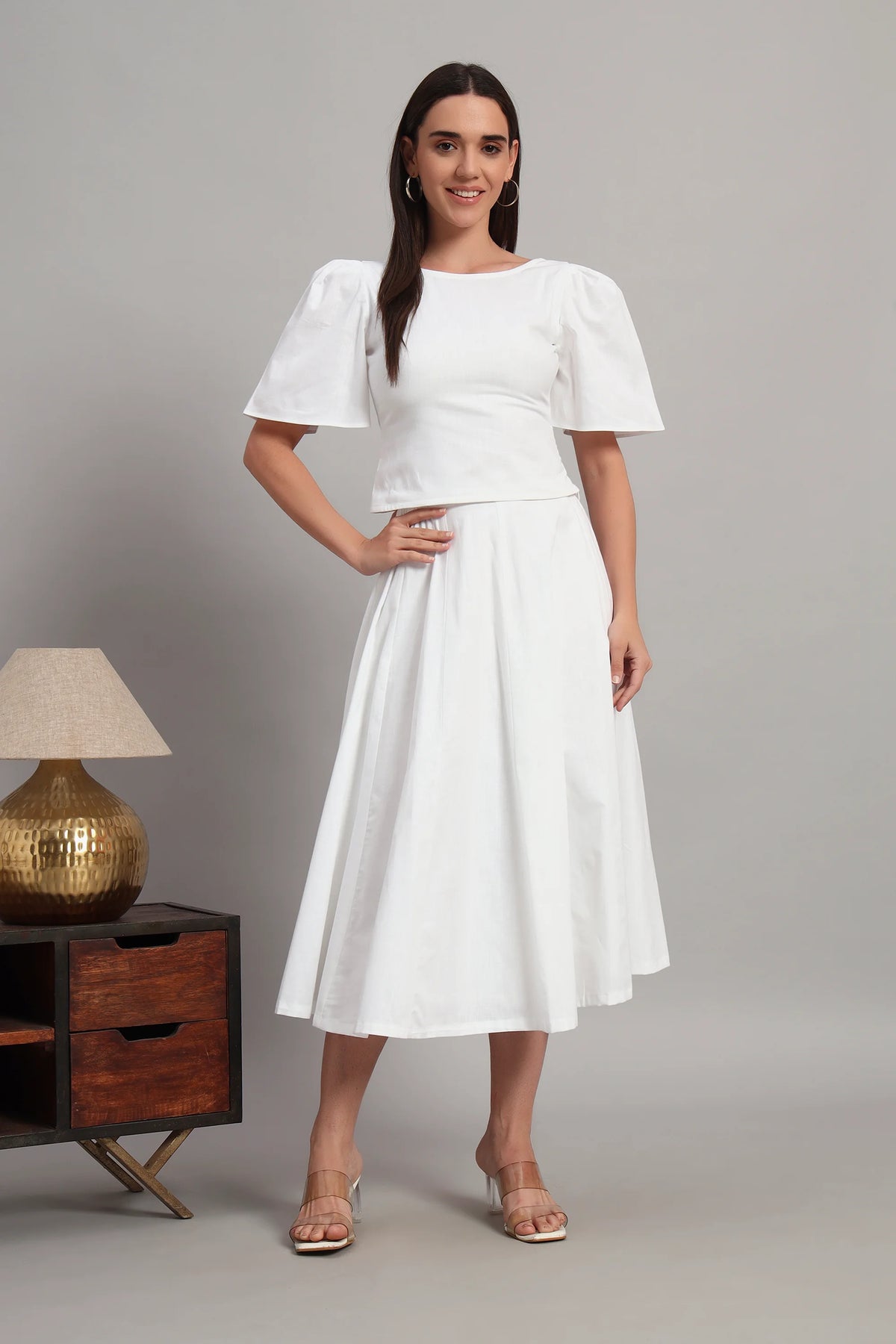 Belle & Flare, Skirt Set White