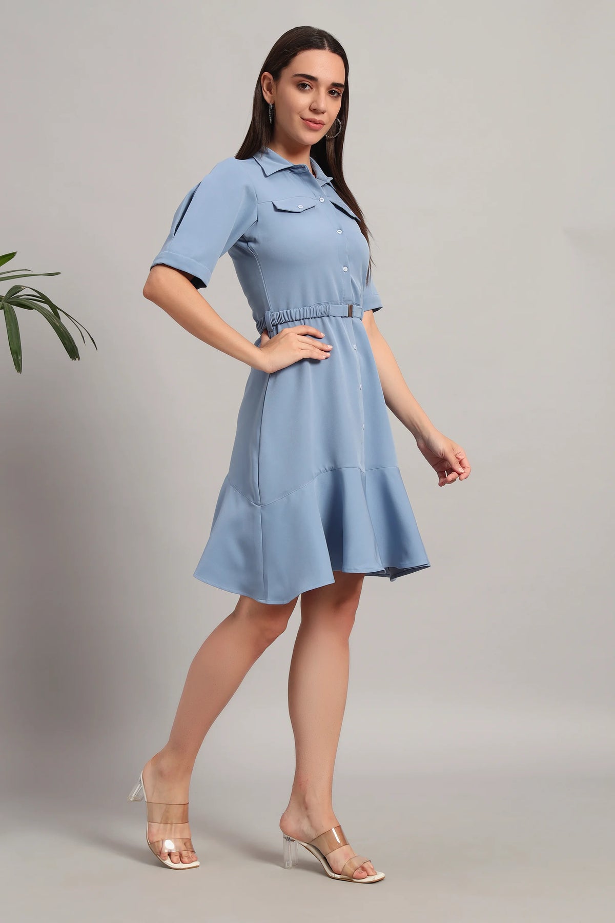 The Summer Shirt Dress, Blue