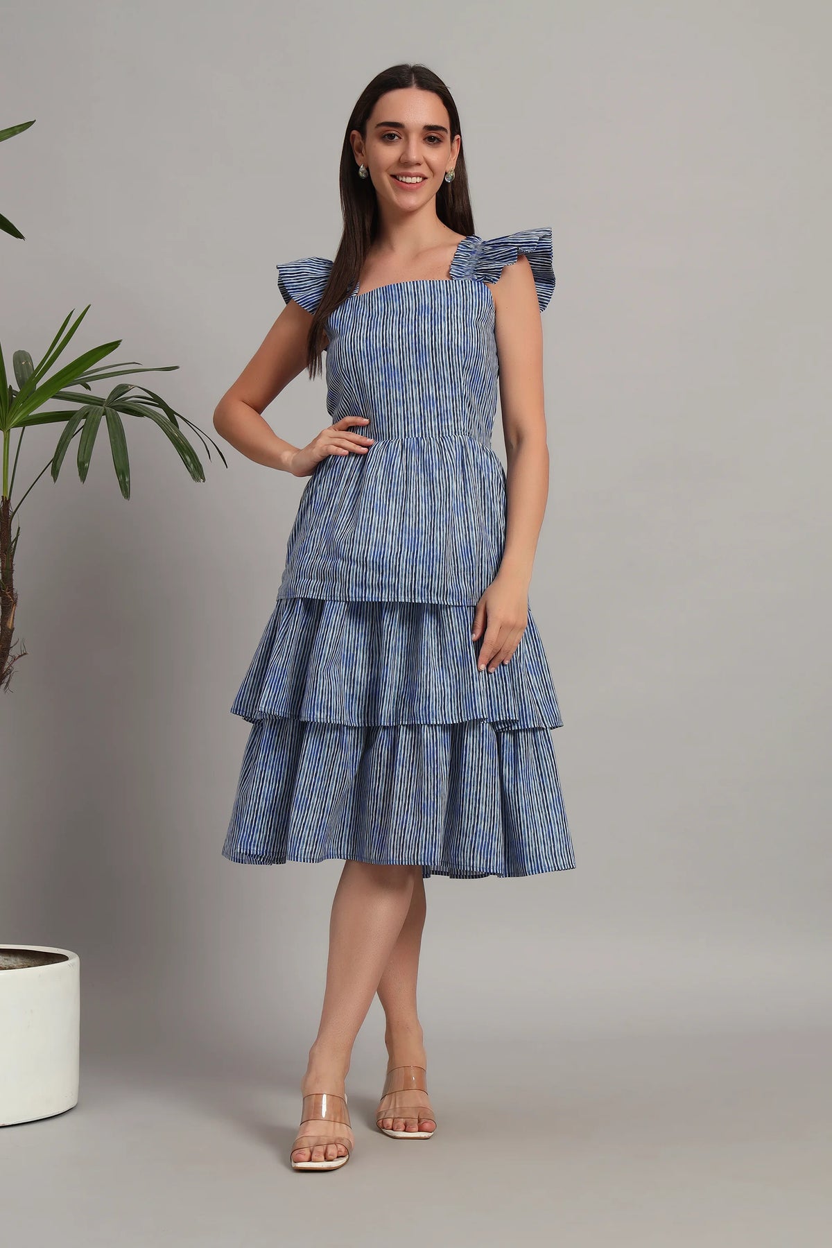 The Blue Ripple Midi Dress