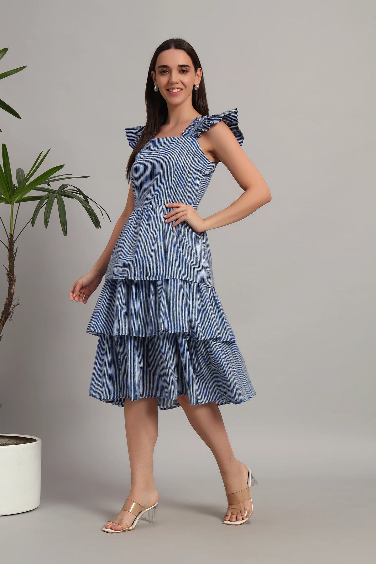 The Blue Ripple Midi Dress
